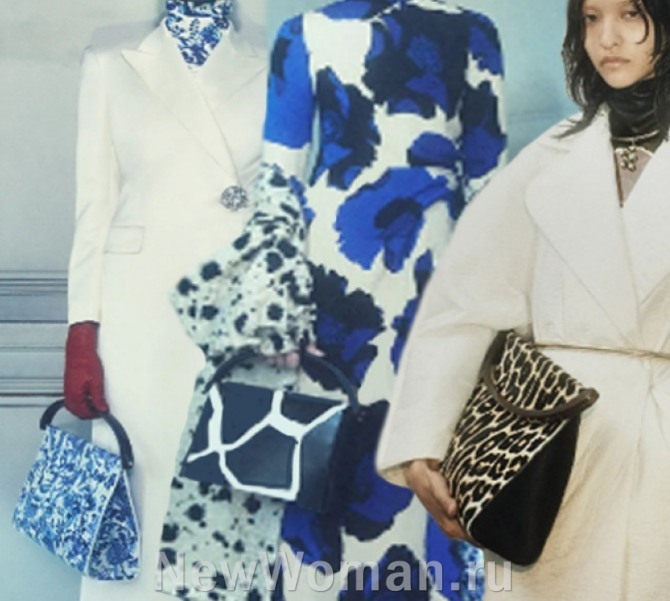 какие принтованные женские сумки в моде в 2023 году - фото подиум Dries Van Noten, FALL 2022 READY-TO-WEAR