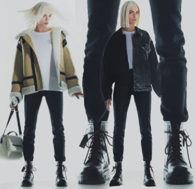 модные уличные женские ботинки армейского стиля берцы - черная кожа, луки с модного показа на 2023 год бренда Karl Lagerfeld, Франция