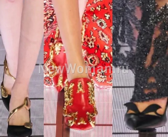 вечерние туфли 2023 года с модным декором от бренда Moschino FALL 2022 READY-TO-WEAR, Миланская Неделя моды