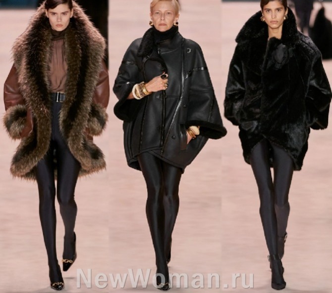 модные черные брюки 2023, модные легинсы - сезон осень-зима 2023 от парижского бренда Saint Laurent, Франция