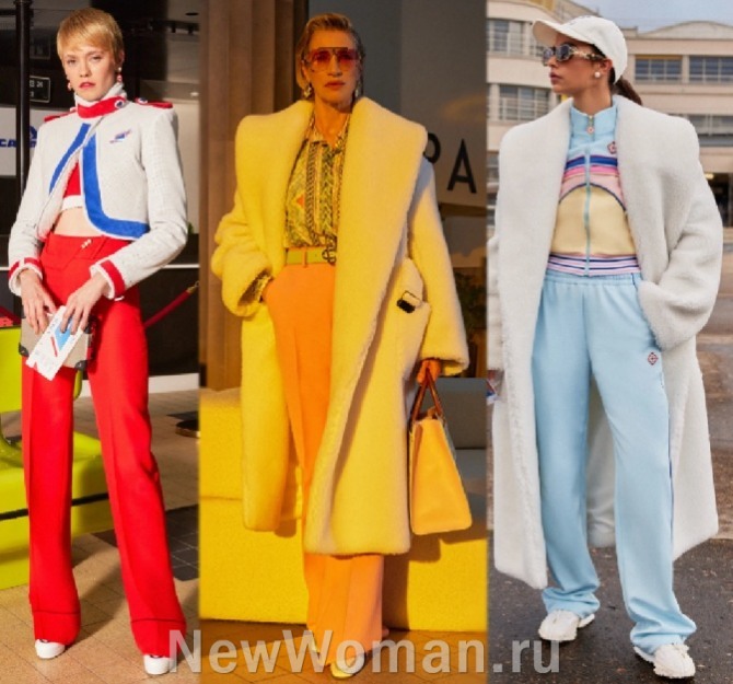 модные женские цветные брюки стритстайл сезона Весна-Лето 2023 года из денима, полиэстера, трикотажа 