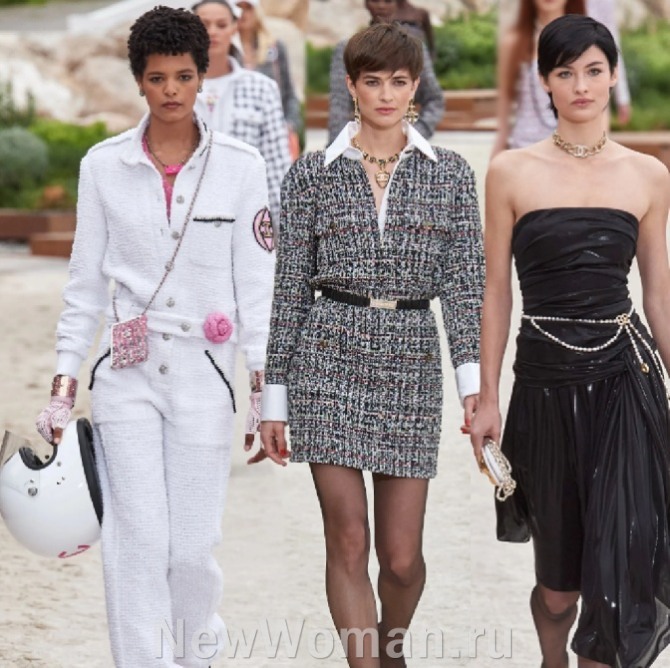 короткие стильные женские стрижки с Недели моды в Париже на 2023 год - Chanel, Франция