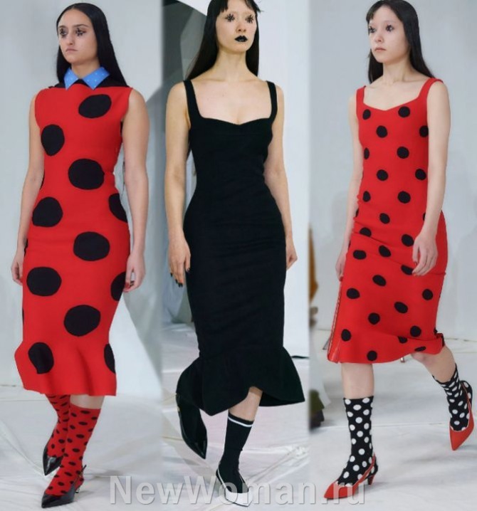 модные коктейльные платья 2024 из Италии от бренда Marni - приталенного силуэта, с юбкой годе