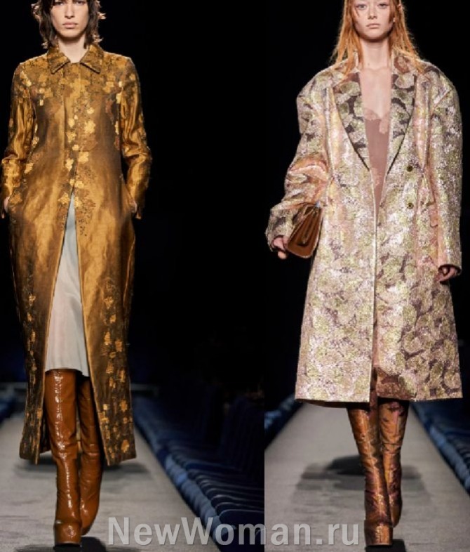 женские брендовые плащи из Франции из шелка и парчи - мода 2024 года сезона весна-лето 2024