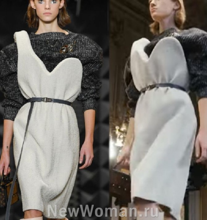 главные новые тренды 2024 года - платье-сарафан с асимметрией на одно плечо.