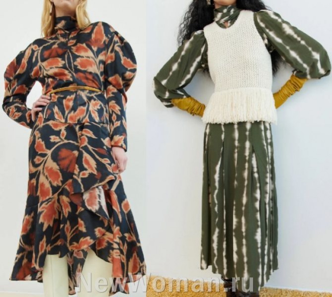 фото стильных платьев с длинным рукавом на сезон Осень 2024 - Tanya Taylor (Нью-Йорк), FALL 2023 READY-TO-WEAR