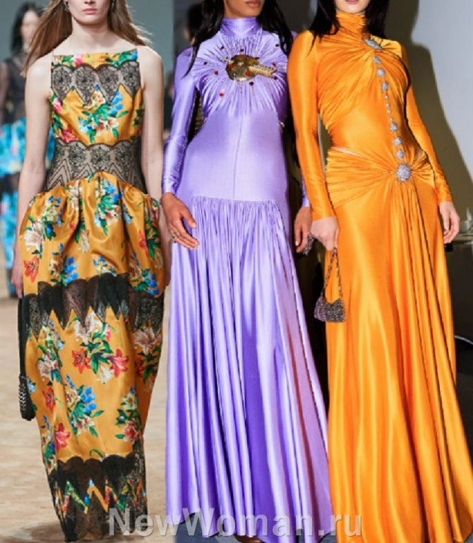 вечерние длинные платья из шелка - женская мода 2024 года