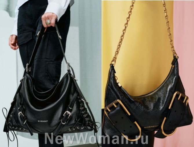 кожаные женские сумки хобо в форме трапеции - главные тенденции в моде на женские сумки 2024 года