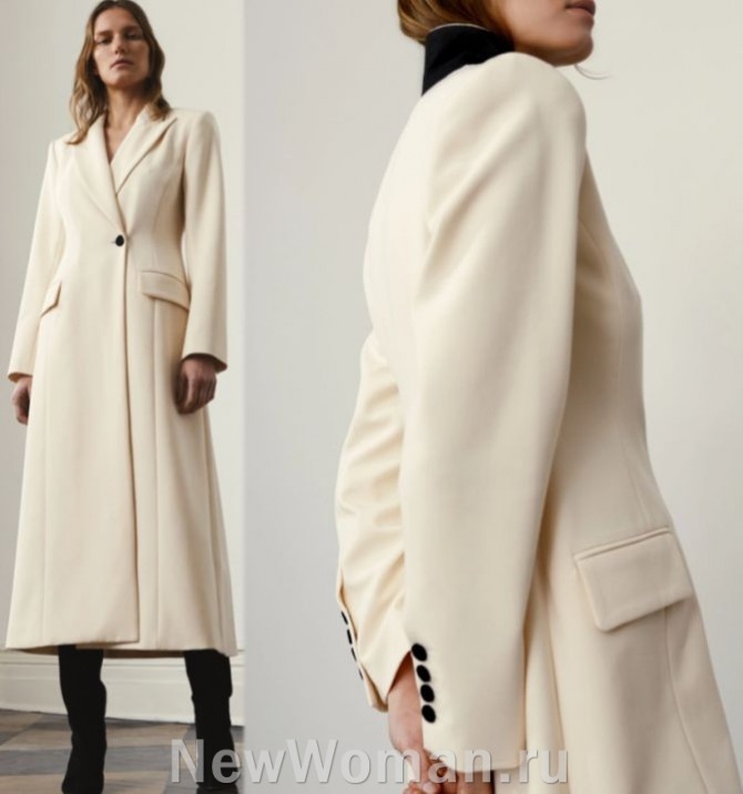 модное женское пальто 2024 года - это пальто с приталенным силуэтом и узкой талией