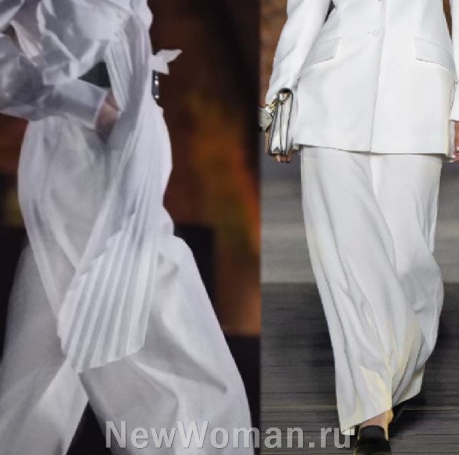 белые широкие брюки-паруса для женщин на 2024 год из Италии