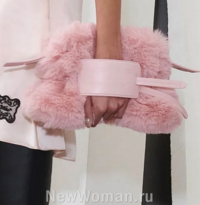  женская сумка 2025 из розового меха